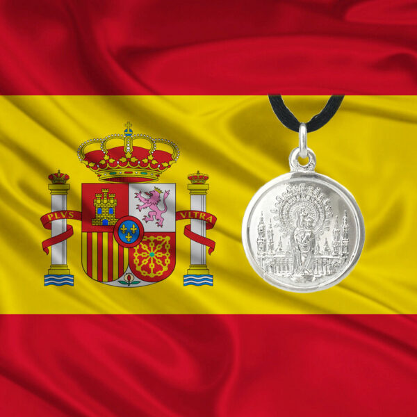 Medalla-virgen-Pilar-y-bandera España