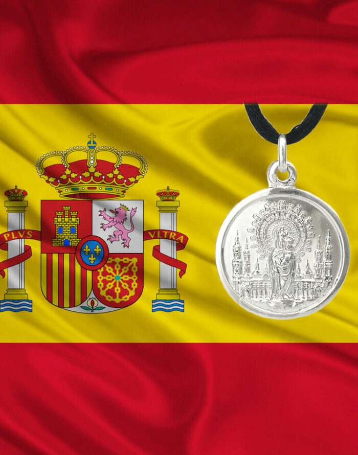 Medalla-virgen-Pilar-y-bandera España