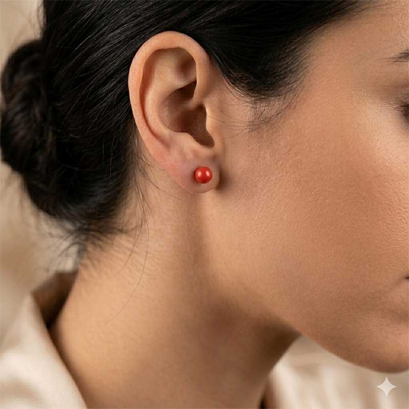 Pendiente-Plata-coral-bambu-oreja